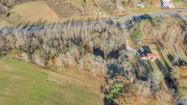 aerial view with a rural view