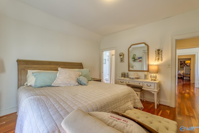 bedroom with wood-type flooring