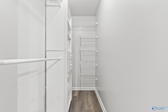 spacious closet featuring hardwood / wood-style floors