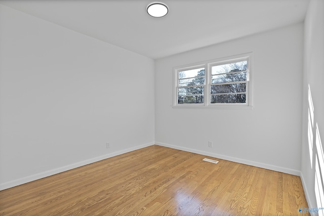 empty room featuring light wood-type flooring