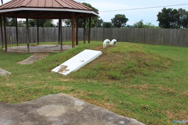 entry to storm shelter with a lawn