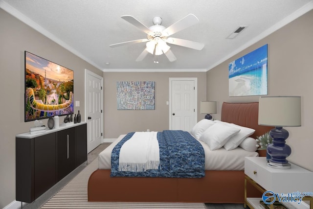 22656 Riviera Dr, Athens, AL 35613 - bedroom with a ceiling fan, crown molding, and baseboards