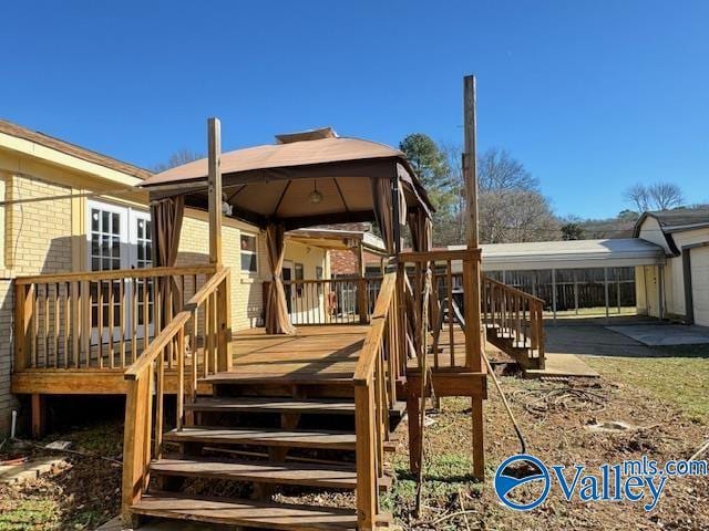 exterior space with a gazebo