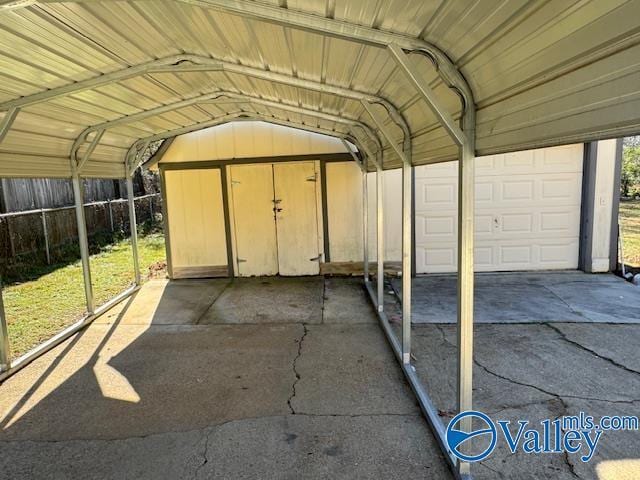 view of parking featuring a carport