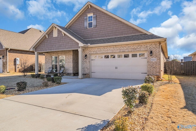 view of front facade with a garage