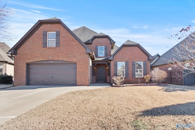 view of front property with a garage