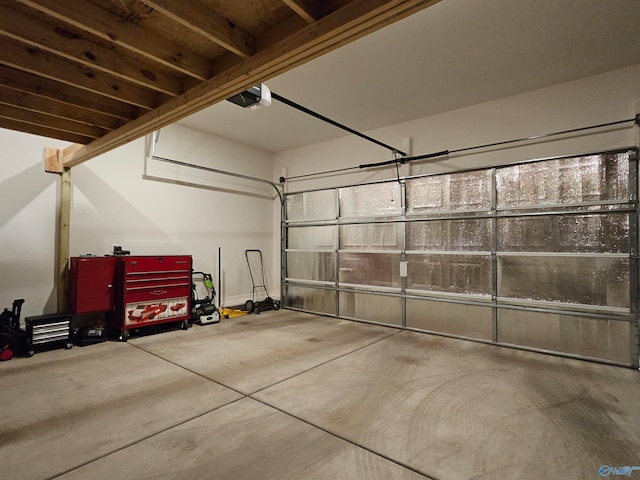 garage featuring a garage door opener