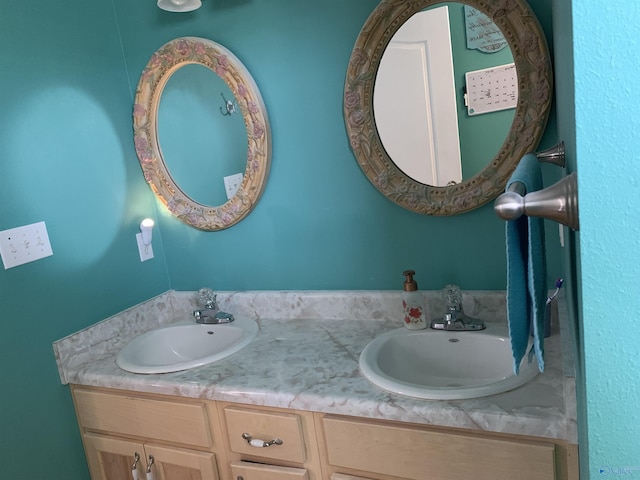 bathroom with double vanity