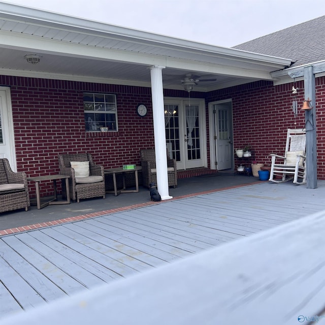 deck with french doors