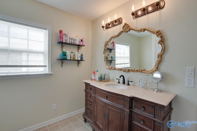 bathroom featuring vanity and a healthy amount of sunlight