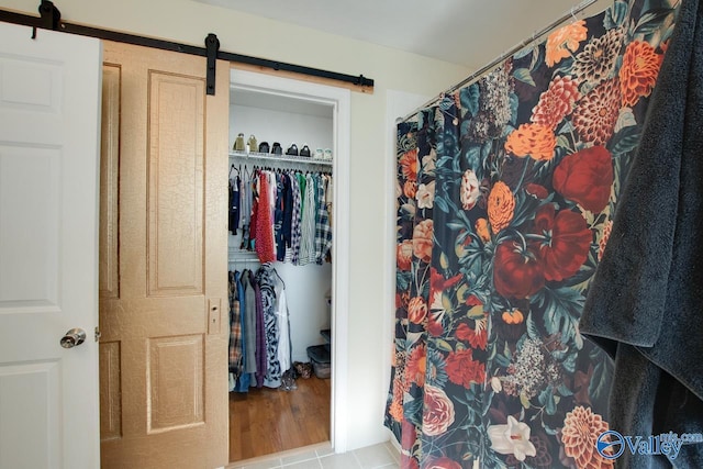 interior space featuring tile patterned flooring