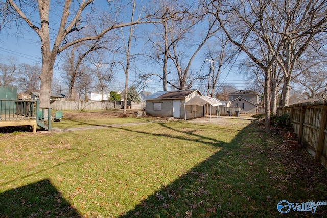 view of yard featuring a deck