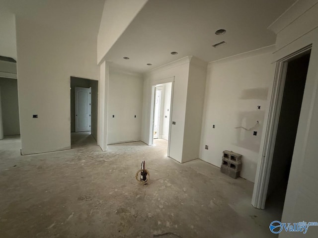 interior space with ornamental molding