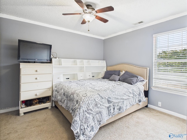 201 Turnbrook Dr SW, Huntsville, AL 35824 - bedroom featuring carpet, crown molding, and ceiling fan