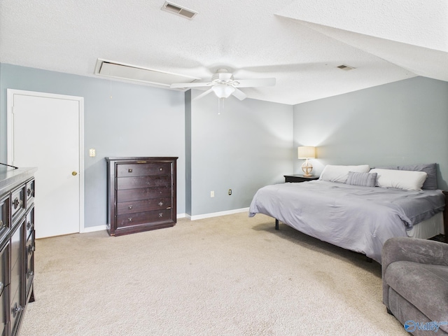 201 Turnbrook Dr SW, Huntsville, AL 35824 - bedroom featuring attic access, light carpet, and a ceiling fan
