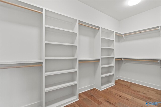 spacious closet with hardwood / wood-style floors