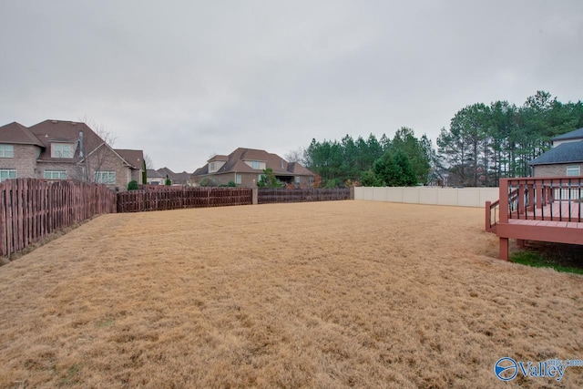 view of yard featuring a deck