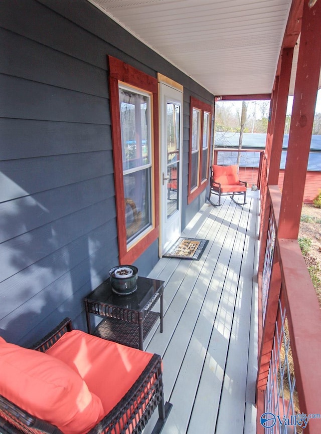 deck featuring covered porch