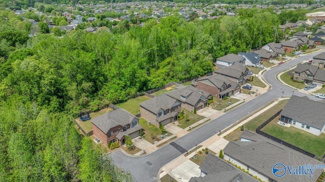 aerial view with a residential view