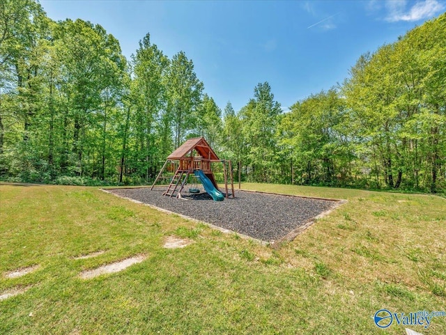 community playground with a yard