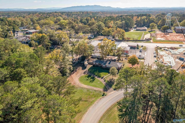 aerial view featuring a mountain view