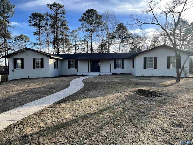 view of single story home