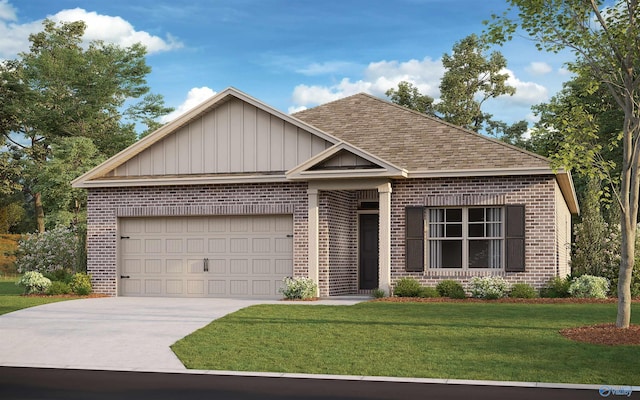 111 Wellspring Rd, Huntsville, AL 35810 - view of front facade featuring brick siding, a front yard, and an attached garage