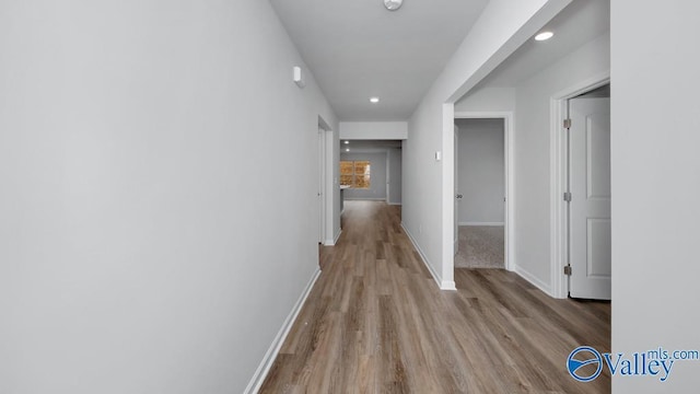 111 Wellspring Rd, Huntsville, AL 35810 - hallway with wood finished floors, baseboards, and recessed lighting
