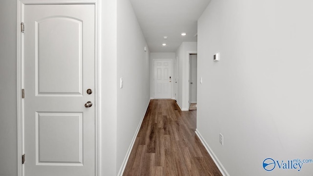 123 Trestle Point Dr, Harvest, AL 35749 - corridor featuring wood finished floors, baseboards, and recessed lighting