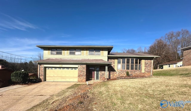 2122 Winchester Rd NW, Huntsville, AL 35810 - view of front facade with a garage and a front lawn