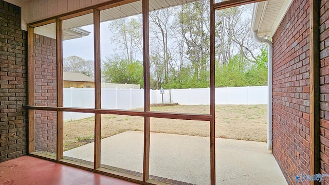 view of unfurnished sunroom