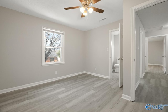 1816 Devonshire Dr SE, Decatur, AL 35601 - unfurnished bedroom featuring light wood-type flooring, baseboards, and ceiling fan
