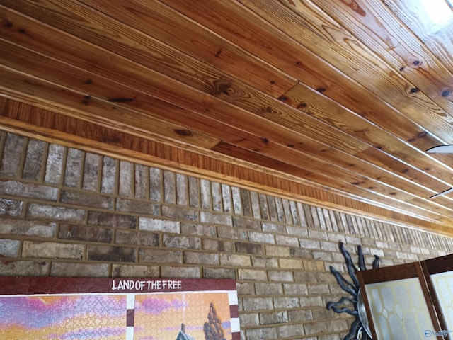 room details featuring wood ceiling