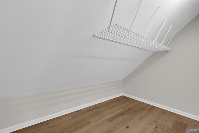 spacious closet featuring hardwood / wood-style flooring