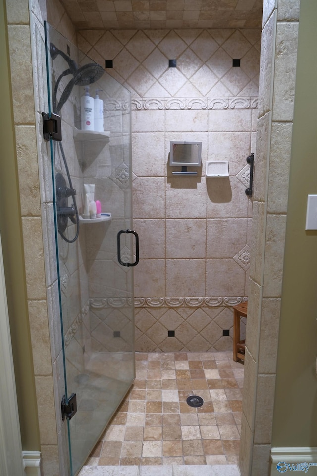 bathroom featuring walk in shower