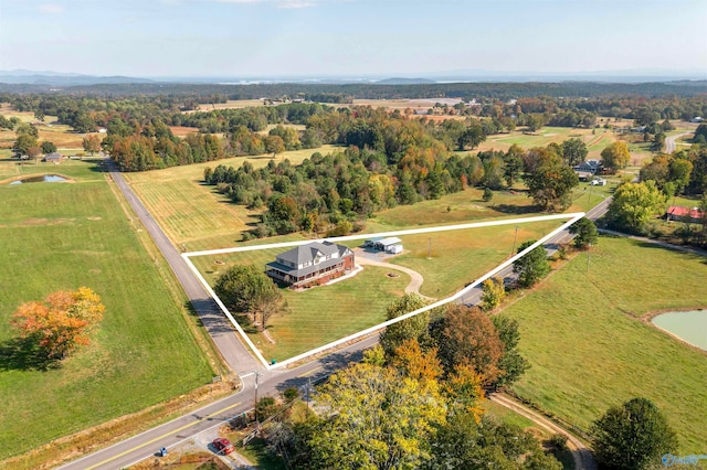 aerial view featuring a rural view