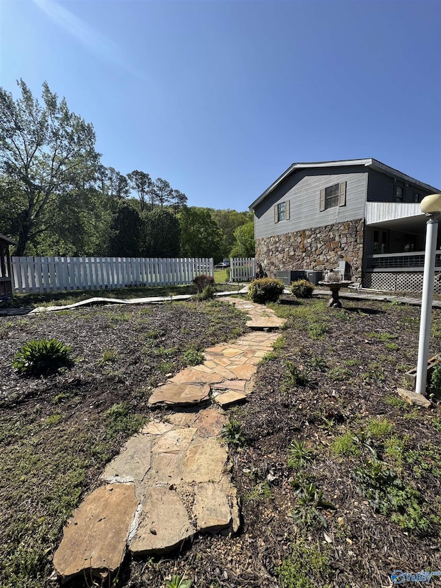 view of yard with fence