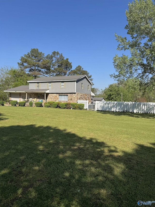 view of yard with fence