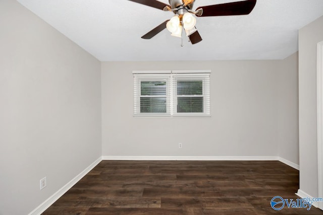 2614 Vista Dr SE, Huntsville, AL 35803 - empty room with wood finished floors, ceiling fan, and baseboards