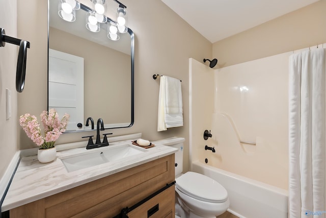 12034 Runningmeade Trl SE, Huntsville, AL 35803 - bathroom with vanity, shower / bath combination with curtain, and toilet