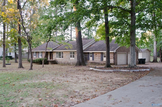 view of single story home