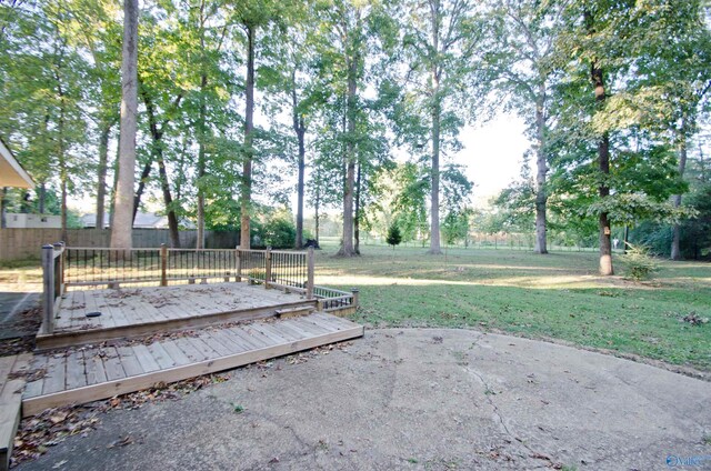 view of yard with a deck