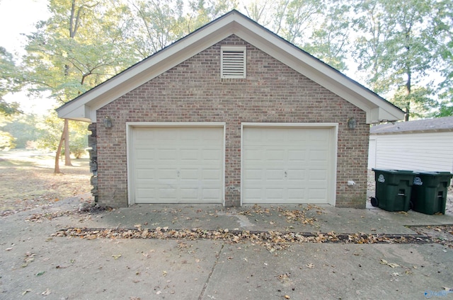 view of garage