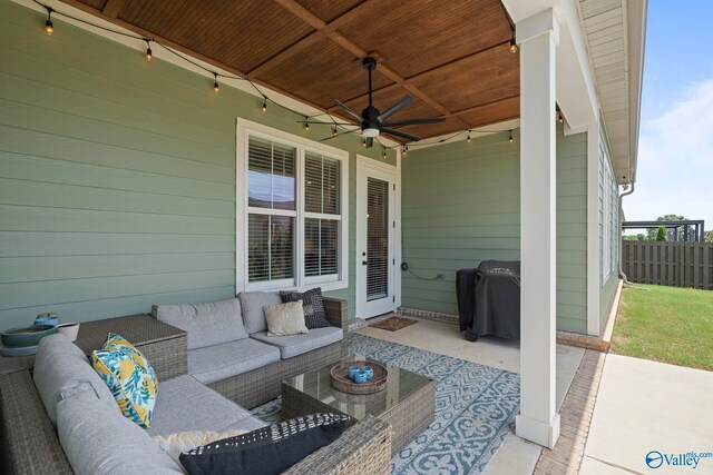 6320 Loring Loop NW, Huntsville, AL 35806 - view of patio / terrace featuring outdoor lounge area and a ceiling fan