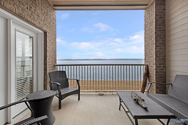 balcony with a water view