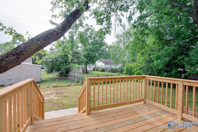 3913 Pine Ave SW, Huntsville, AL 35805 - wooden deck with a lawn and a fenced backyard