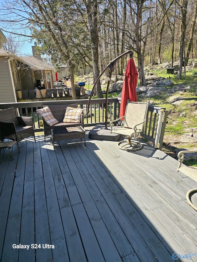 view of wooden deck