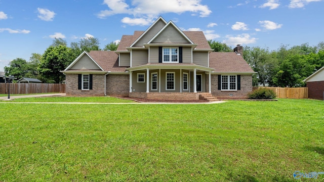 127 Patdean Dr, Huntsville, AL 35811 - view of front of property featuring brick siding, a chimney, and covered porch