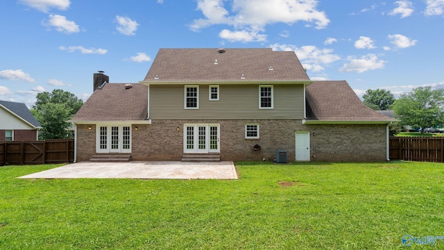 127 Patdean Dr, Huntsville, AL 35811 - back of house with french doors, entry steps, a patio, and a fenced backyard