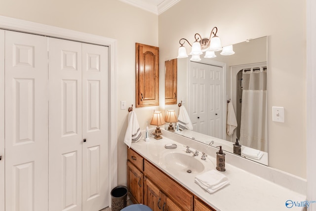 227 Key Turney Rd, Falkville, AL 35622 - bathroom featuring vanity and ornamental molding